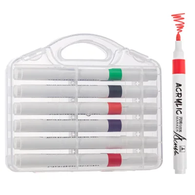 12 Color Marker Set Paint Art DIY Painting Coloring Acrylic Marker for Ceramic Wood Clothes