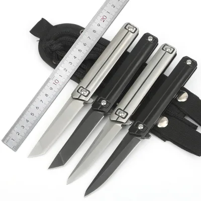 Camping Folding Knife , Outdoor One-Handed Knife,  Stainless Steel Handle Knife,Hunting Survival Knife