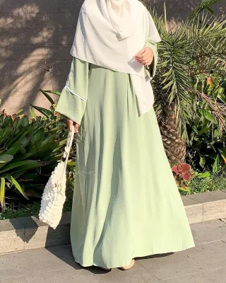 Muslim Women Dress Party Modest Maxi Solid Chiffon Women Casual Abaya Dubai Outfit