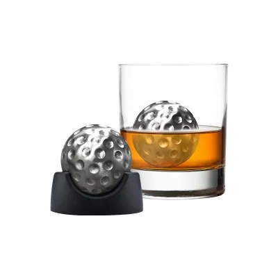 Stainless Steel Golf Whisky Ice Cube Kit with Tong