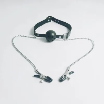 BDSM Bondage Collar with Nipple Clamps Leash Chain Fetish Choker Adult Slave Restraint Erotic Accessories for Women