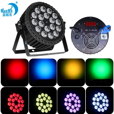 Bluemoon Slim Design 18x10W RGBW 4 in 1 Flat Par Ultra-thin Aluminum Shell for KTV Disco DJ bar Theater Stage Lighting