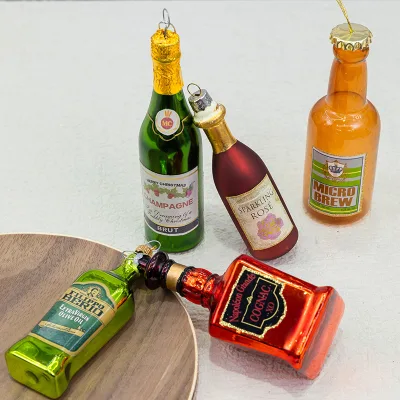 Christmas Decoration Pendant Glass Wine Glass Red Wine Bottle