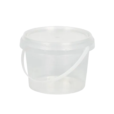 Food Grade Material Mini Transparent Plastic Bucket Oatmeal Beer Cup Popcorn Container Lobster Storage With Lid Wholesale 0.5L