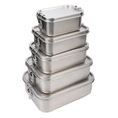 Custom Design bento bread box stainless steel lunch box with water bottle sports insulated bamboo water bottle