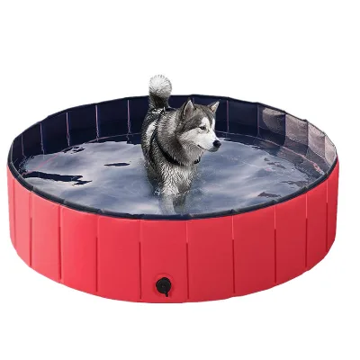 120cm diameter Swimming Pool Collapsible Puppy Cat Indoor Outdoor Bathing Tub Swimming Pool for Dogs Cats and Kids