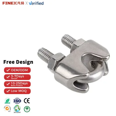 Stainless Steel 304 316 US Type Polished Wire Rope Clip Marine Grade Heavy Duty Carton Box
