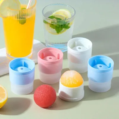 Ice Hockey Mold Silicone Round Ice Cube Maker Freezer Proof Quick Frozen Easy to Release Homemade Whiskey Ice