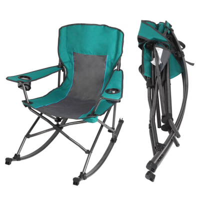 Foldable Outdoor Rocker Chair Camping Folding Outdoor Rocking Chair with Storage Bag
