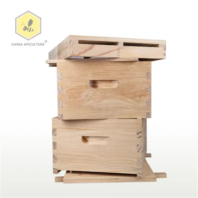 Beekeeping Tools 10 Frames Fir Wood Two Levels Langstroth Beehive With Metal Roof for Beekeeping