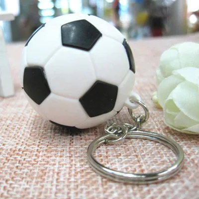 Wholesale Promotion Football Key Chain Activity Gift Creative Club Key Chain Charm Color Soft Rubber Men 's Football Key Chain