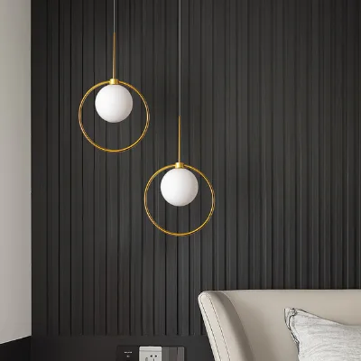 Modern Simple Combination LED High Decorative Hanging Ceiling Pendant Light Linear Glass Ball Chandelier Dimmable Indoor