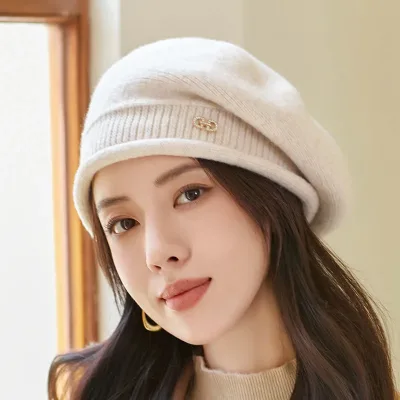 Women's Knitted Hat Urine Cap, Soft and Comfortable Acrylic Knitted Hat, Suitable for Autumn and Winter