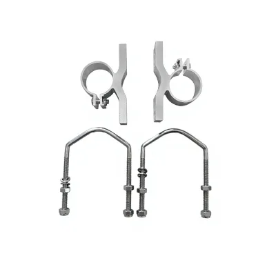 Arronna Base Station Antenna Pole Mount Bracket Kit with Pipe Clamps and U Bolts Galvanized