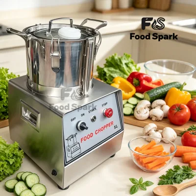 Heavy Duty Vegetable Cutter with Stainless Steel Blades and Low-Noise Design 10L Capacity for Catering Business