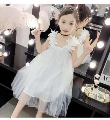 Wedding Dress Bridal Gown Old Fashioned America Princess Off Shoulder Flower Lace White Dress Children