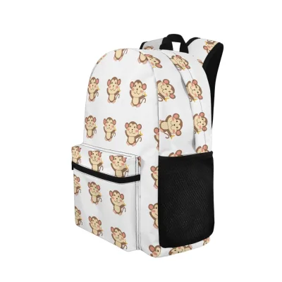 Monkey Pattern High-Quality 17-inch Universal Backpack Exclusive Customization Print on Demand Backpack Durable for Boys&girls