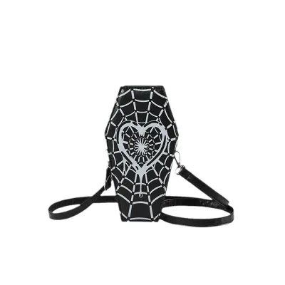 2024 New Coffin Shaped Bag Funny Unique Gothic Novelty Handbags Custom Halloween Purse Female Shoulder Bags