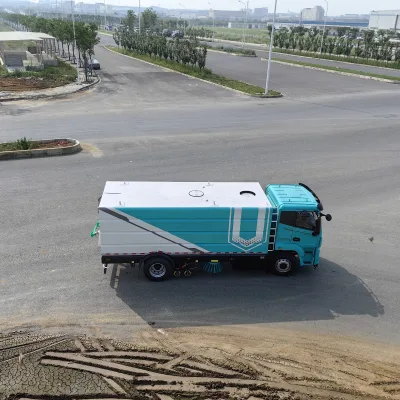 YIWEI 18 Ton Zero Emission Street Washing Sweeping Drying Vehicle Integrated 231kWh Battery 120-200KW Drive Motor