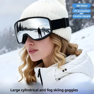 Fearless Guardian Cylindrical Ski Goggles Double Anti-Fog UV/Impact Proof Fits Glasses Essential Eye Gear Made in Mainland China