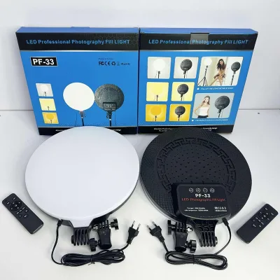 Three Colors Adjustable Lighting Lamp 110v 220v Round Panel Professional Photography Videography Fill Light Video
