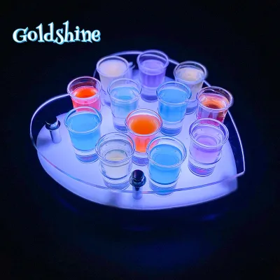 LED Colorful Light Bullet Cup Holder Acrylic Cocktail Glass Holder for KTV Bar White Wine Spirits Cup for Parties