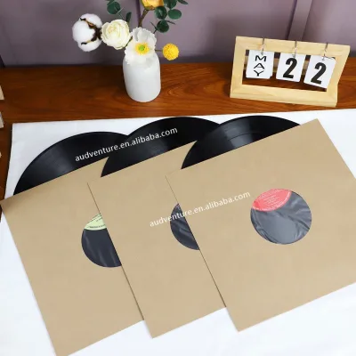 Hot Sell in Music Area Kraft Paper Inner Sleeves with Anti Static Poly Lined Turntable Vinyl Record Sleeves
