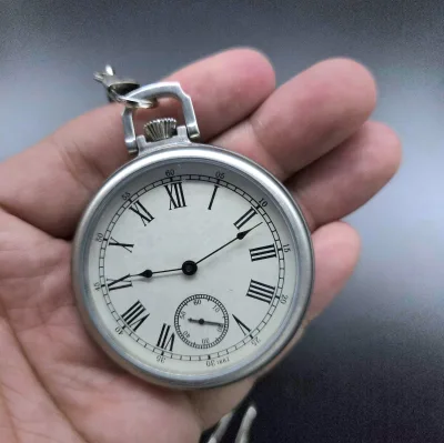 Skeleton 316 l Stainless Steel Man Silver Best Seller Custom Sterling Modern Style Mechanical Pocket Watch with Chain