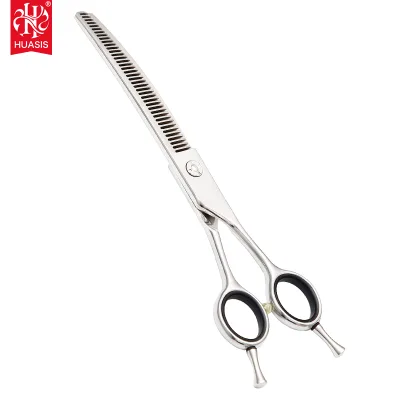 AR-VQ04 7inch Stainless Steel Downward Curved Dog Grooming Scissors Thinning Texturizing Shears 61HRC Professional Trimming
