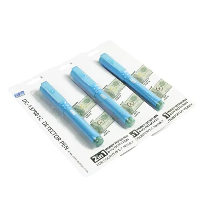 DC-1379B1C 2-in-1 UV Light Counterfeit Detector Pen Wholesale 395nm Ultraviolet Money Marker Bulk Supply for Bank Retail