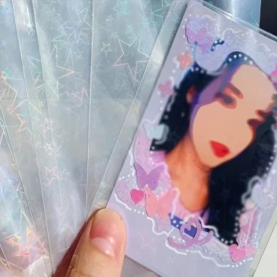 Custom Size Premium Kpop Idol Small Creative Portable Holographic Transparent Card Sleeve Holder
