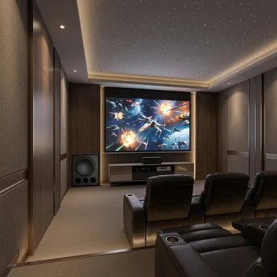Acoustic Soundproof Material Manufacturer. High-end Home Theater 7.1-channel Audio System. Sky Ceiling Solution.