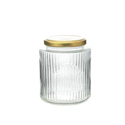 Mini Round Glass Storage Jar with Metal Lid Practical Storage Jar for Kitchen Spice or Streak Elegant Storage Bottle & Jar