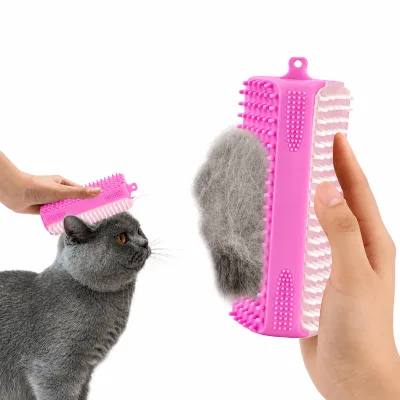 Eco-Friendly Food Grade Silicone Massaging Brush Dog & Cat Hair Removal Tool Cleaning Kit Grooming Supplies with Customized Logo