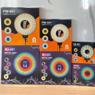 Camera LED circular light, live video light panel, CRI 95+, photography lighting, color temperature 3000 - 12000K, adjustable re