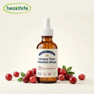 Healthife OEM Private Label Pet Supplement Bearberry Pumpkin Seed Cranberry Extract Drop for Cat