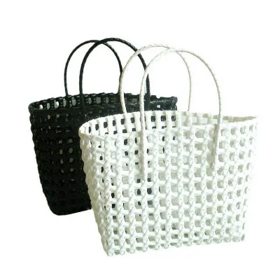 New New Hollow Woven Hand Basket Basket Bag Hand Woven Bag Beach Bag Popular Handbag