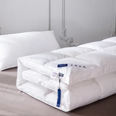 Hotel Modern Simple White Goose Down Feather Thick Mattress Topper with Filling