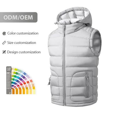 Thickened Zipper Warm Kids Clothes Vest Sleeveless Waistcoat Solid Color Kids Warm Outwear Puffer Vest L5005