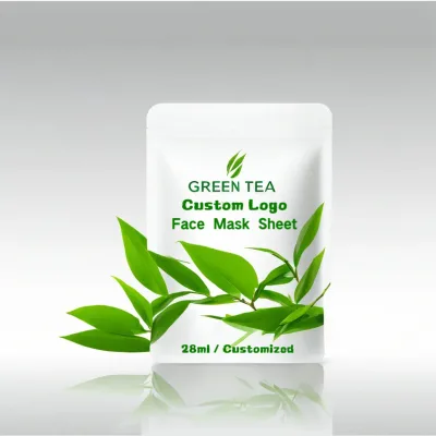 OEM ODM Custom Brand Mascarilla Personalizada Face Mask Green Tea Moisturizing Brightening Soothing for All Skin