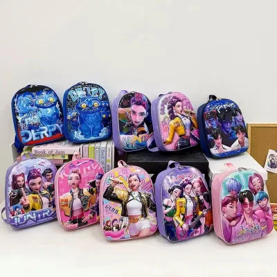 HY7 Wholesale Kids Schoolbag Cartoon Kpops Hunters Hard Shell Backpack Kindergarten Student Shoulder Backpacks School Bag