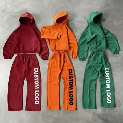 Men Activewear Set 100% Fleece Cotton Hoodie and Jogger Pants Blank Customizable