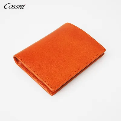 Men Genuine Leather Wallet Custom Italy Leather Wallet Smart Money Clip Vegetable Tanned Leather Mens Wallet