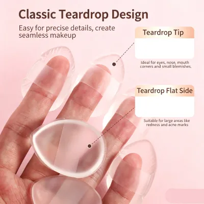 Reusable Non-Stick Silicone Makeup Sponge, Waterdrop Soft Beauty Sponge for Foundation Concealer Application Shaving Brush