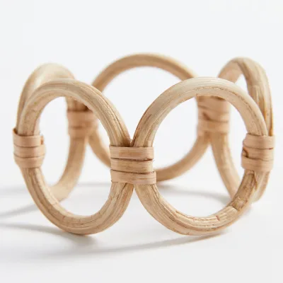 High Quality Decorative Rattan Napkin Wedding Accessories Rattan Napkin Ring OEM Rattan Napkin Rings Wedding