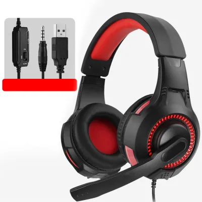 3.5mm USB Wired Gamer Headset Microphone Compatible Computer Xbox One Series X S Switch Video Game Console Mobile Phone/Audio