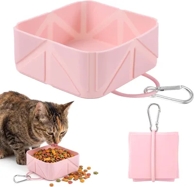Wholesale Custom Logo Pet Dog Food Bowls Products Luxury Silicone Eco Friendly Collapsible Travel Pet Cat Dog