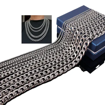 Wholesale High Quality No Fade Hip Hop Men Women Unisex Fashion Jewelry Stainless Steel Cuban Link Chain Necklace