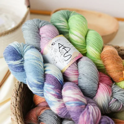 Wool Yarn for Knitting Craft Vague Wholesale Soft Crocheting Mercerized Australian Wool Blend Yarn for Shawl Crochet Wool