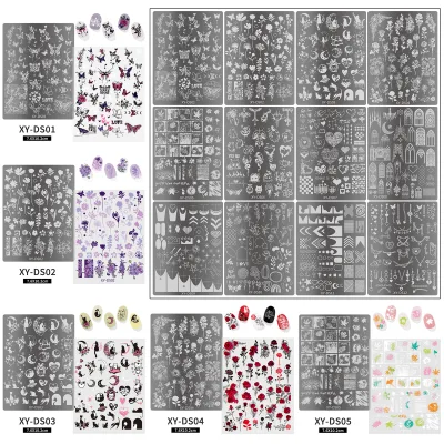 2024 New Fashion Nail Art DIY Printing Tool XY-DS New Series Transfer Steel Template Color Diaphragm Steel Nail Printing Steel